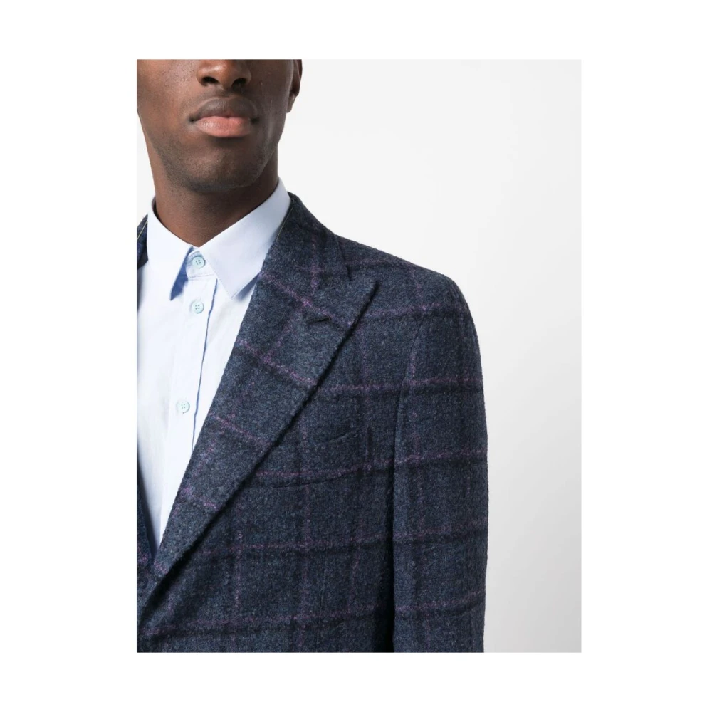 Gabo Napoli Geruit Blazer Blue Heren