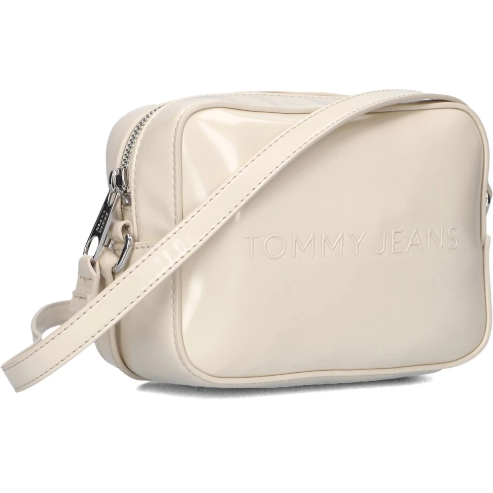 Tommy Hilfiger Beige Lederlook Cameratas Stijlvol Beige Dames