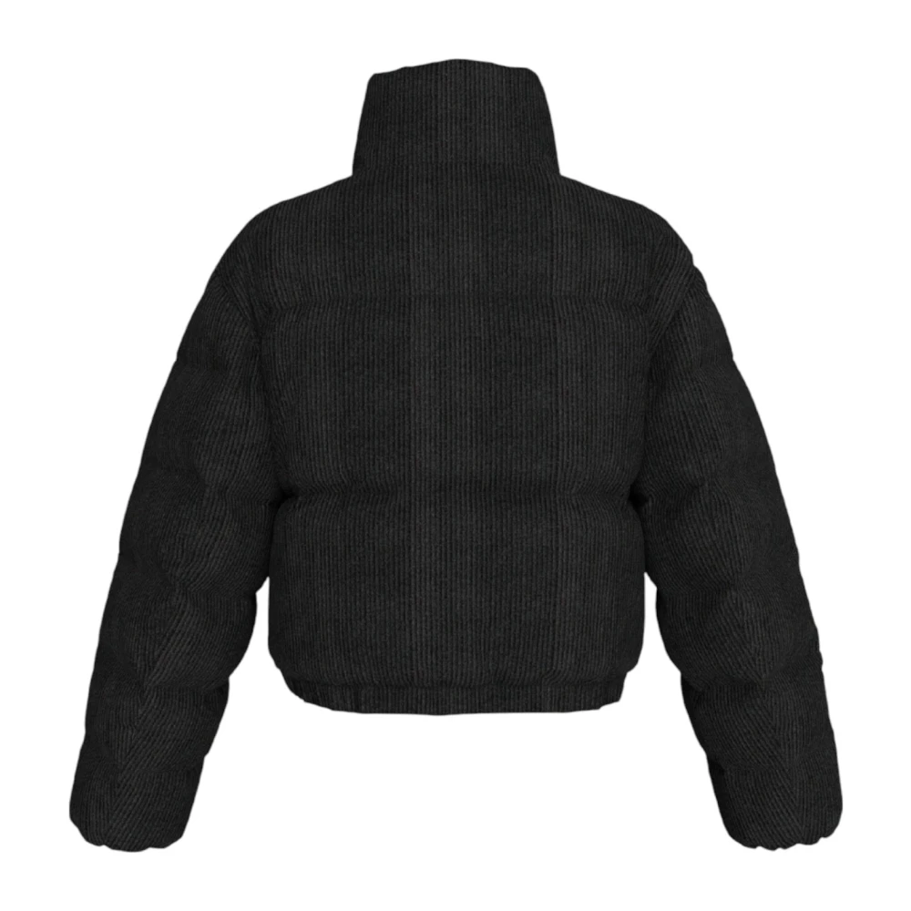 Calvin Klein Jeans Zwarte Turtleneck Zip-Up Jas met Zakken Black Dames