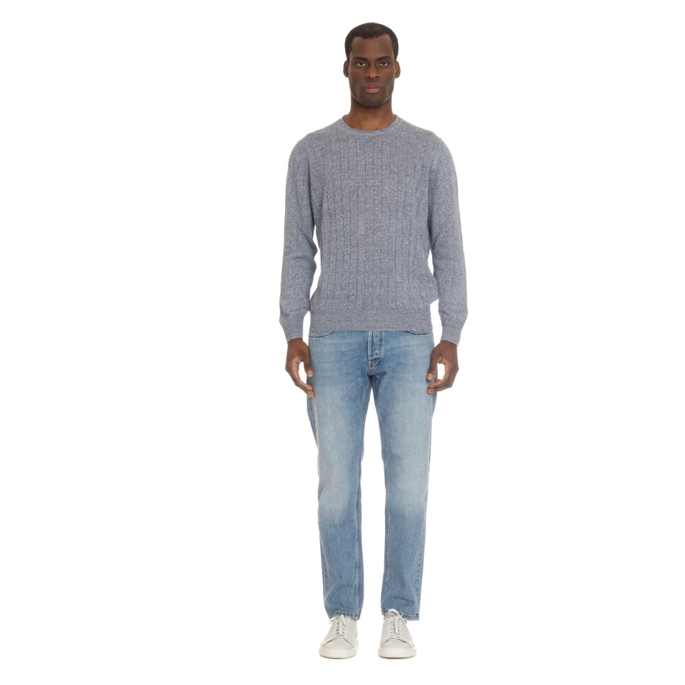 Gran Sasso Round-neck Knitwear Blue Heren