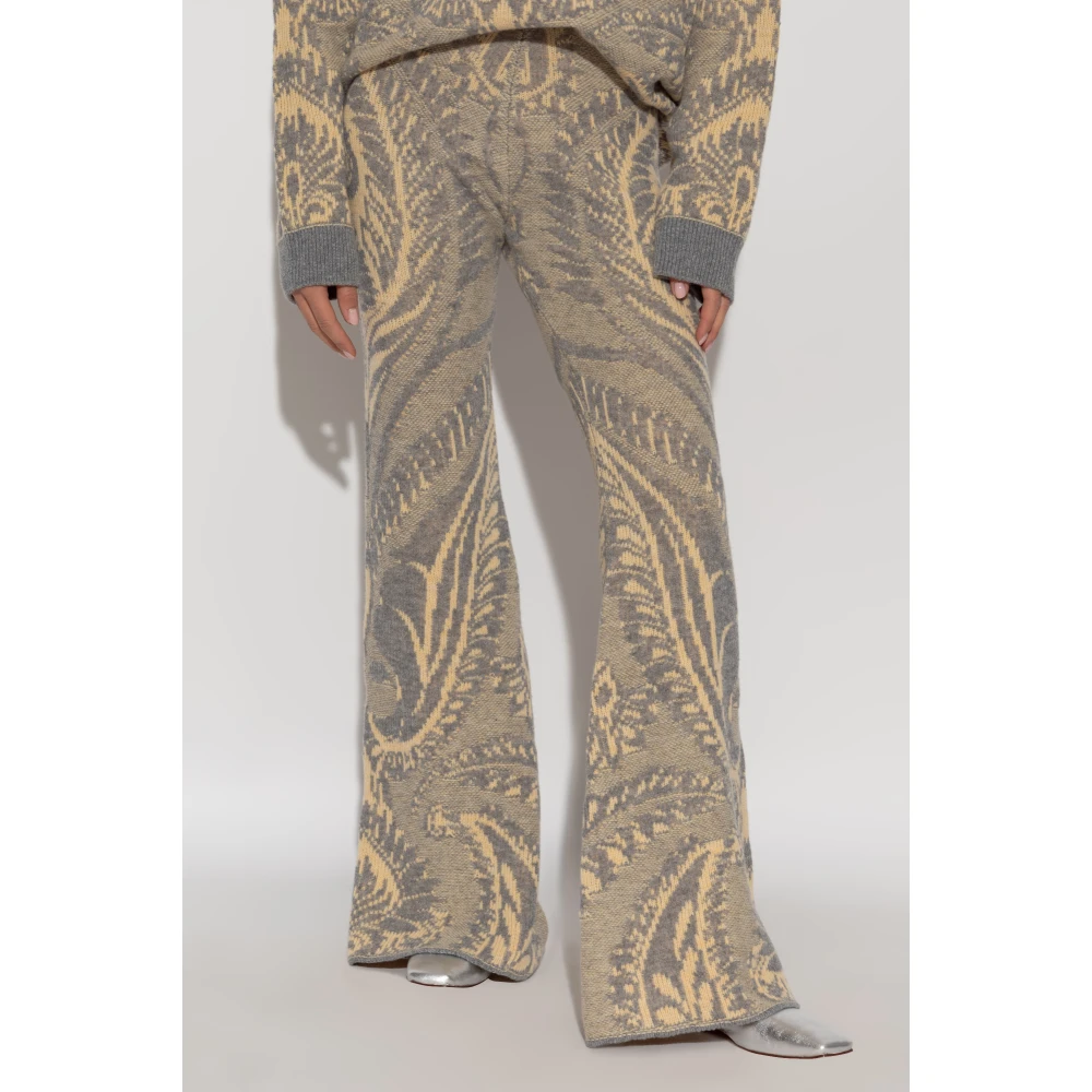 ETRO Wollen broek met uitlopende pijpen Gray Dames