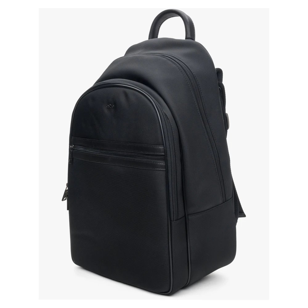 Estro Heren Zwarte Functionele Rugzak met Verstelbare Schouderbanden Er00114155 Black Heren