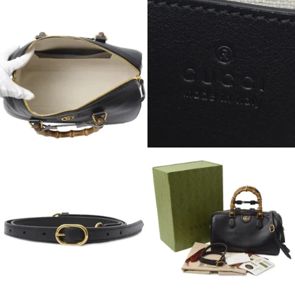 Gucci Vintage Pre-owned Leather handbags Black Dames