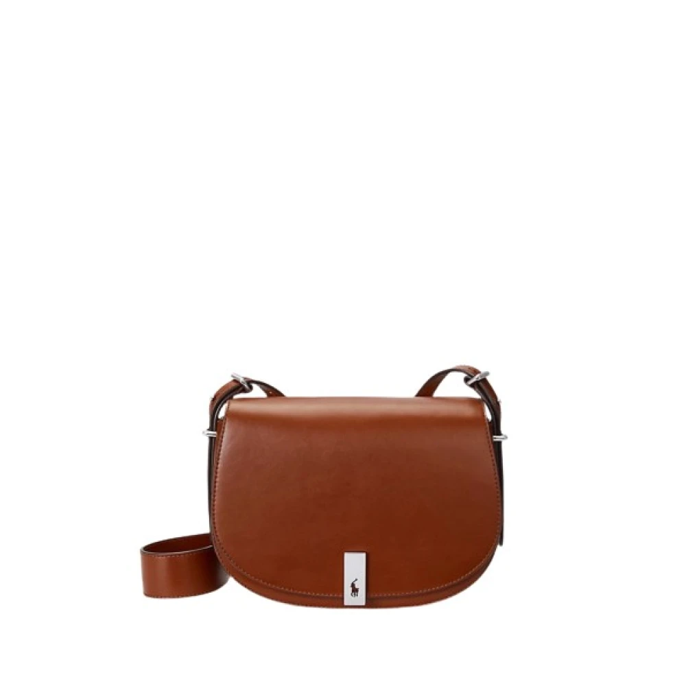 Polo Ralph Lauren Italiaanse volnerf leren zadeltas Brown Dames