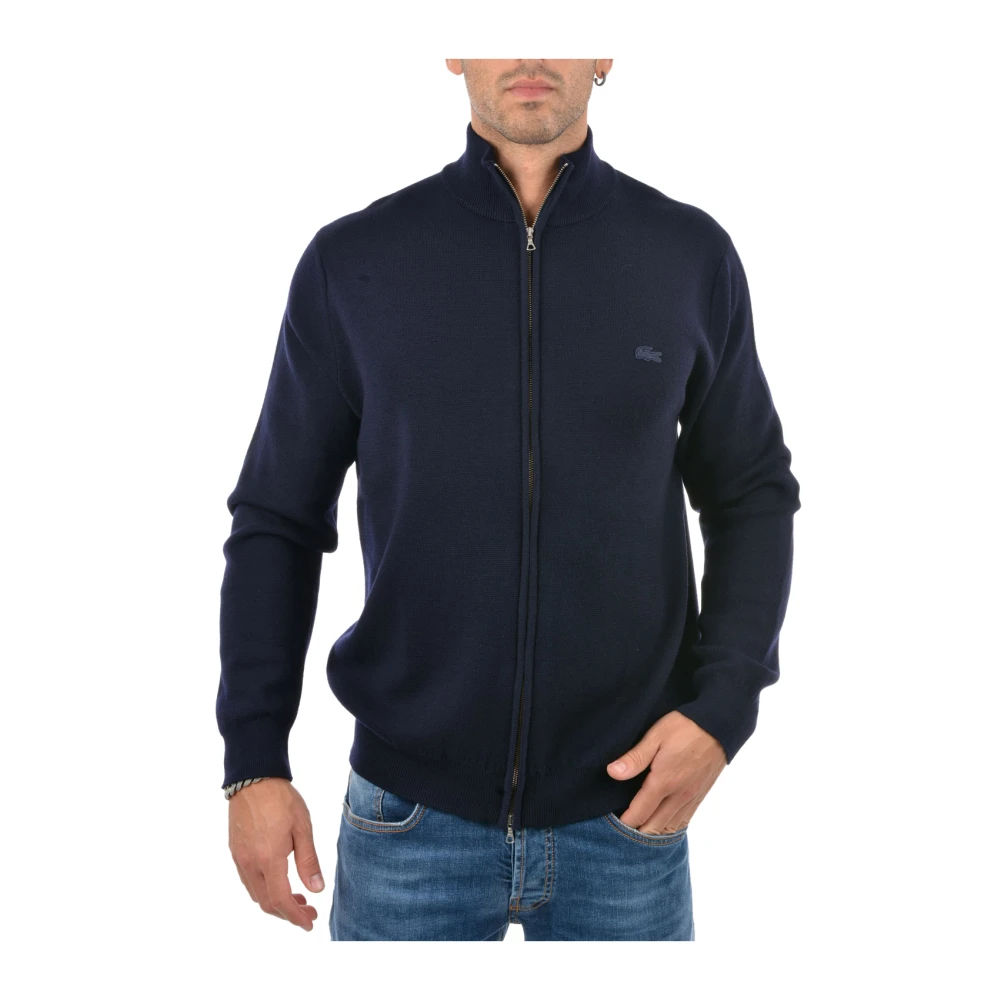 Lacoste Blauwe Zip Cardigan met Logo Blue Heren