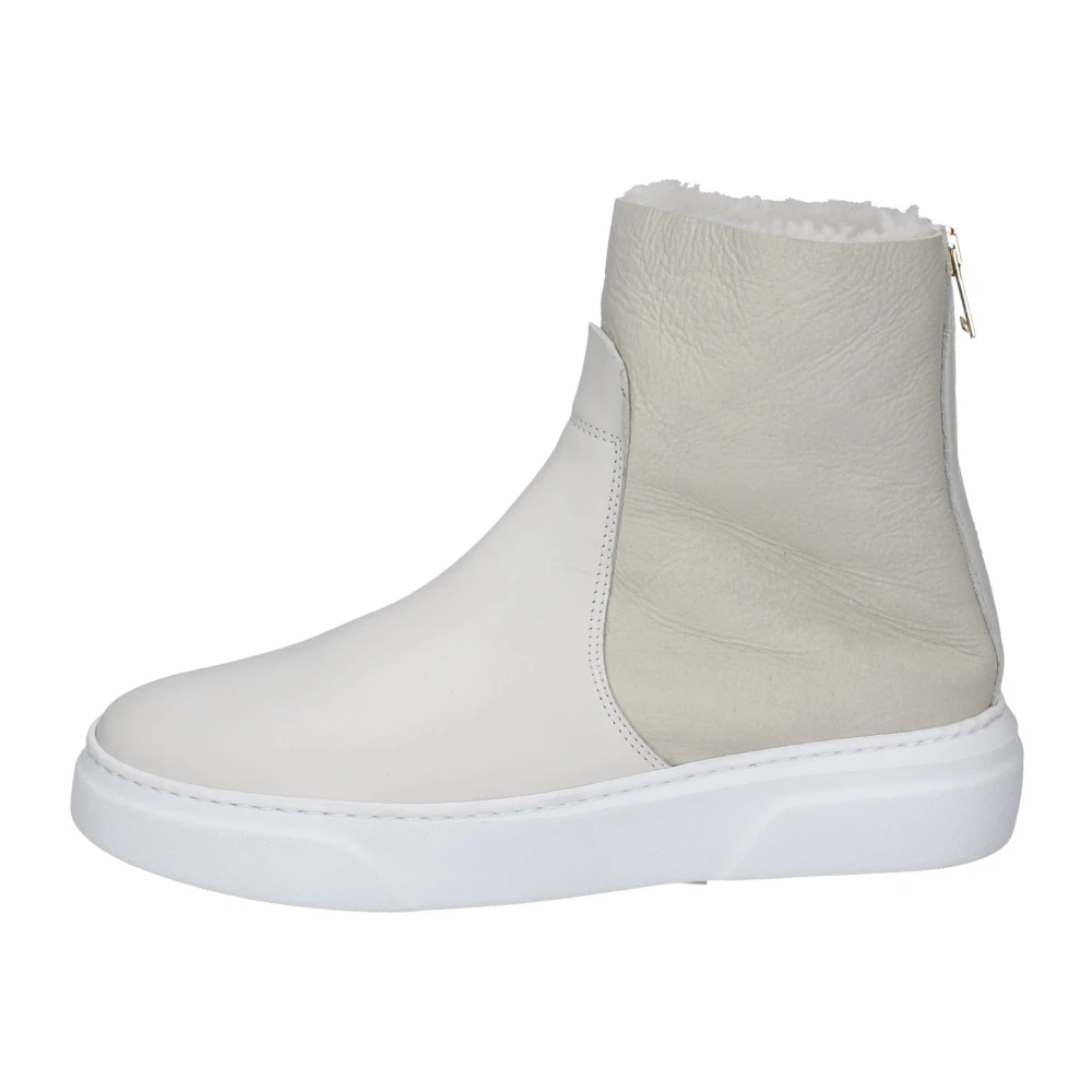 Stokton Women's White Leather Ankle Boots For - Winter Boots - 4 Uk - Shoes