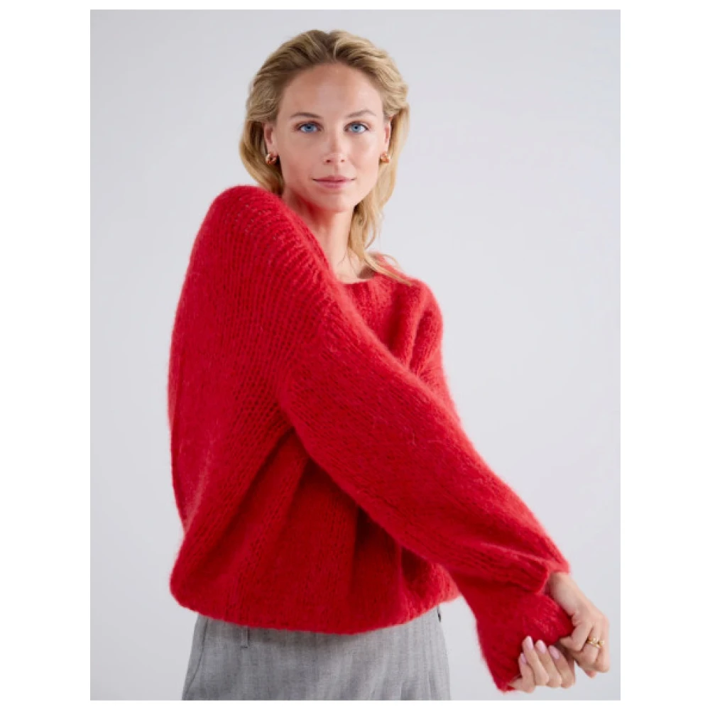 Summum Woman Alpaca Boxy Sweater Red Dames