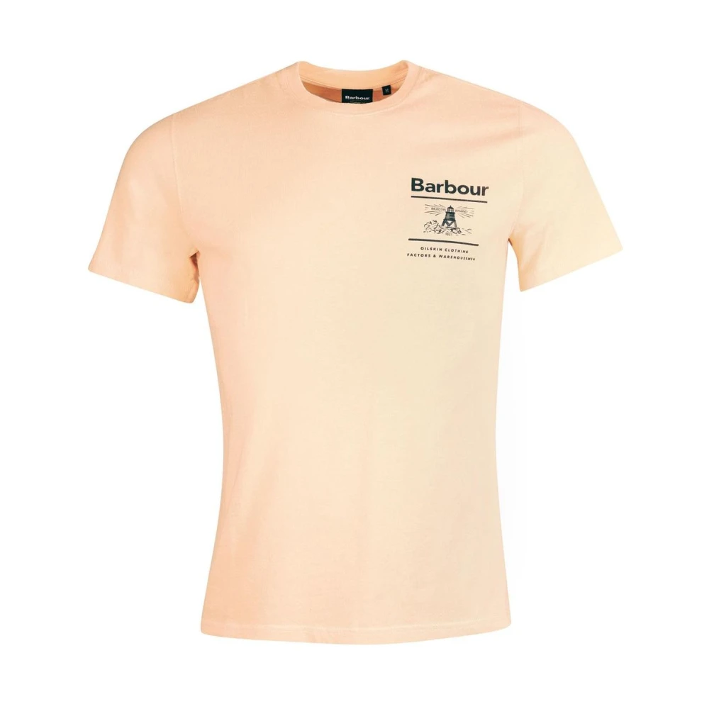 Barbour T-shirt med utskrift Beige Herr