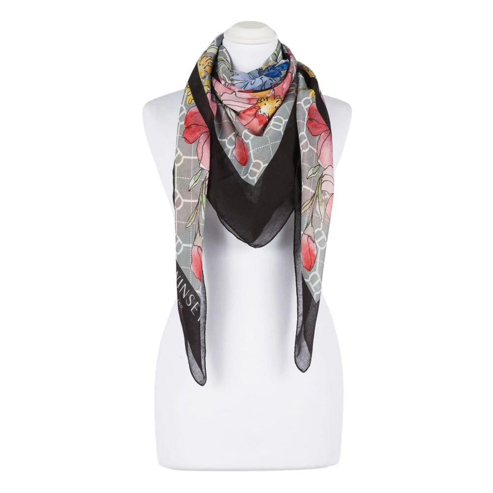Twinset Zwart Gemengd Print Vierkante Top Multicolor Dames