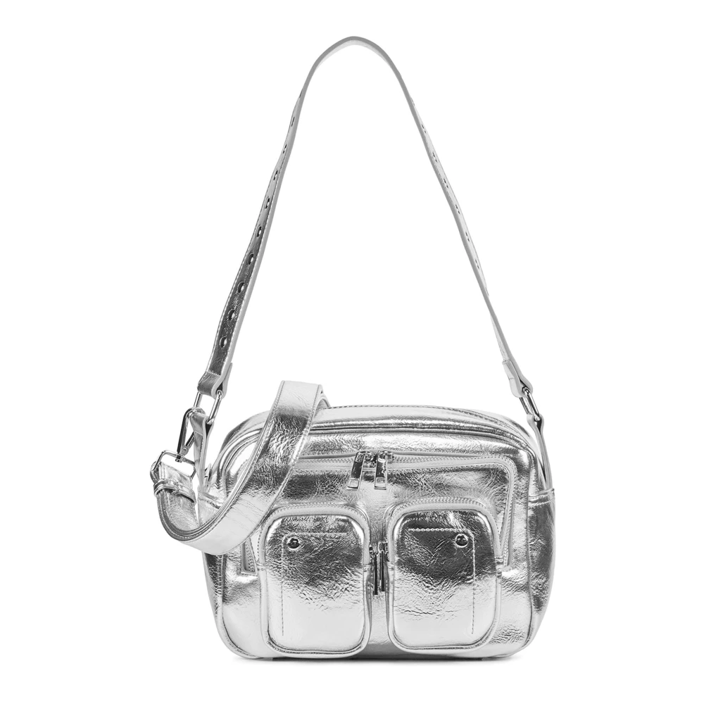 Núnoo Zilver Leren Tas Gray Dames