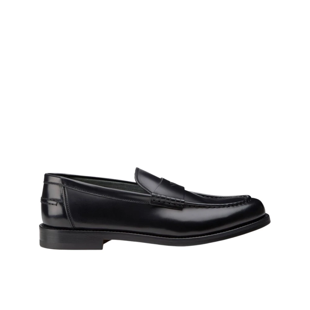 Doucal's Slät kalvskinn Penny Loafers Black, Herr