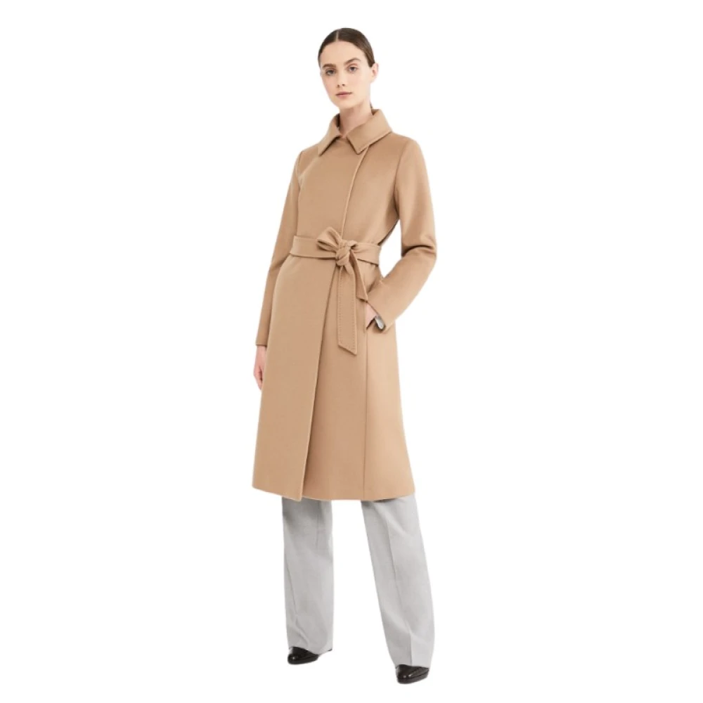 Max Mara Wollen Omslagjas Brown Dames