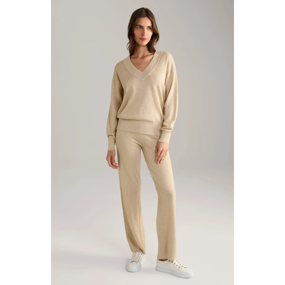 Joop! Gouden Glans Dames Sportieve Stijl Broek Beige Dames