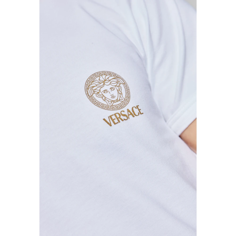 Versace T-shirt met logo White Heren