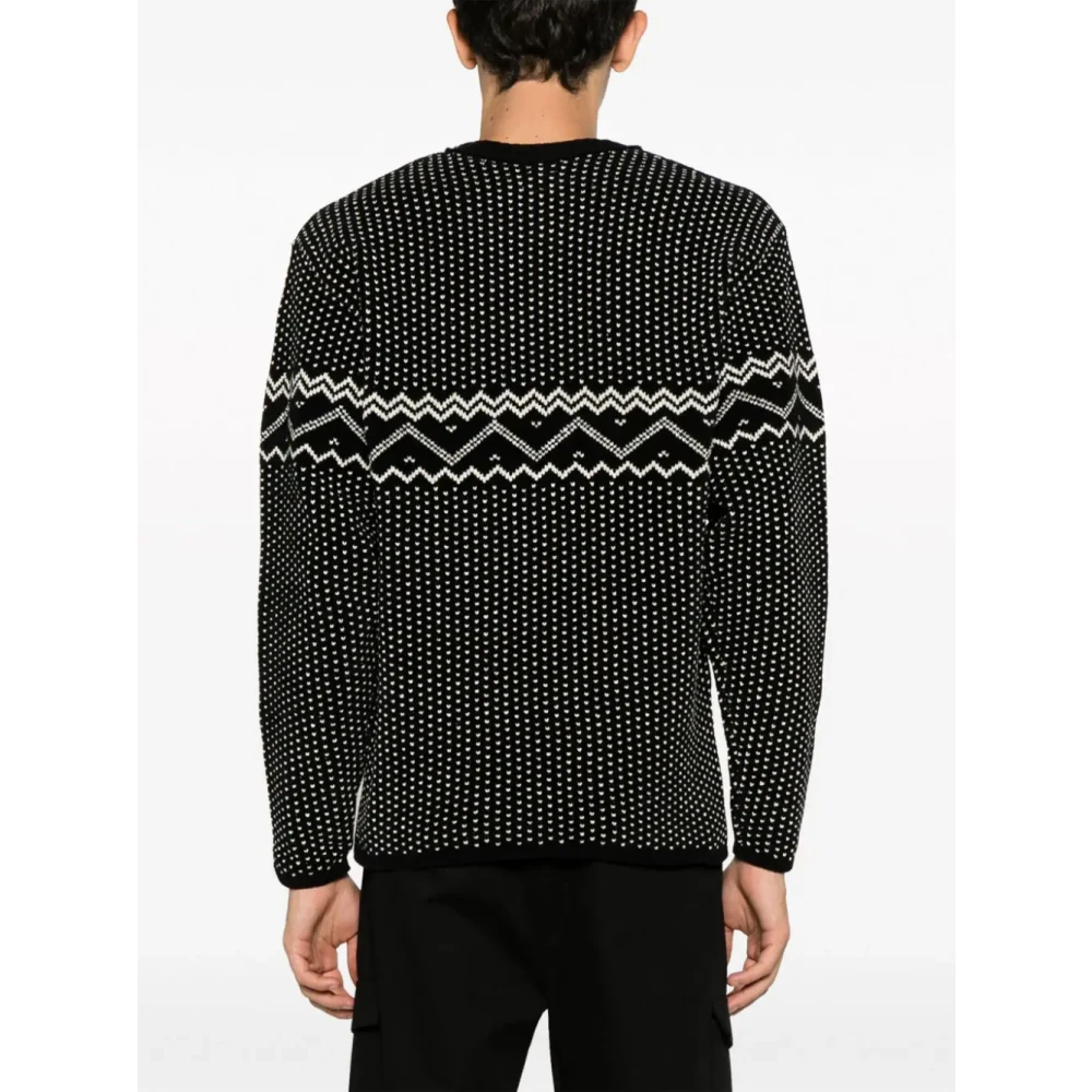 Schwarze Sweaters mit Jacquard-Strickmuster GN7536