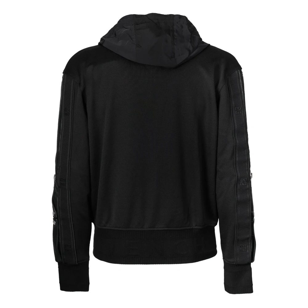 Givenchy Logo Hooded Sweatshirt met Ritsdetails Black Heren