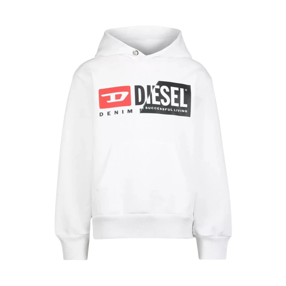 Diesel Hoodie met Brand Design White Heren