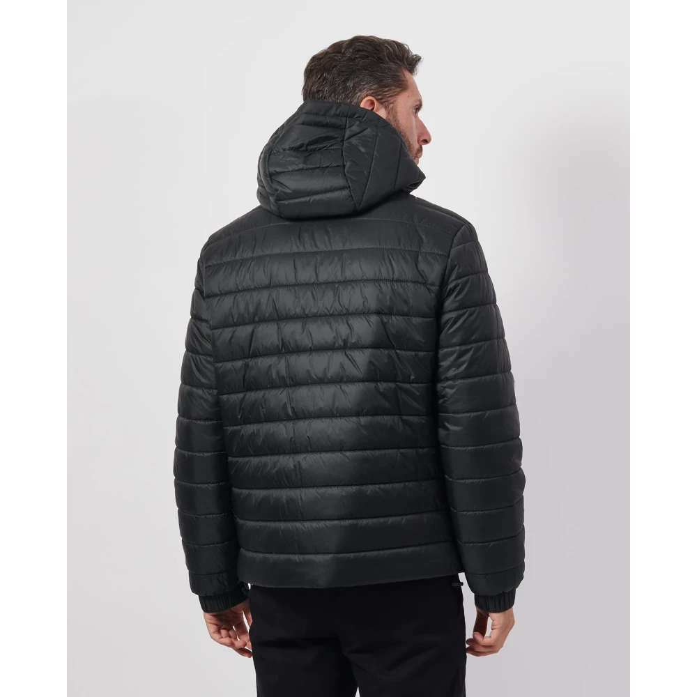 Hugo Boss Zwarte Piumino Brent Jas met Capuchon Black Heren