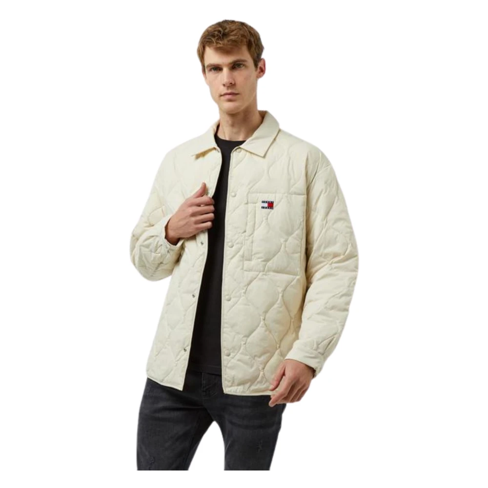 Tommy Hilfiger Gewatteerde Beige Shacket Jas Beige Heren