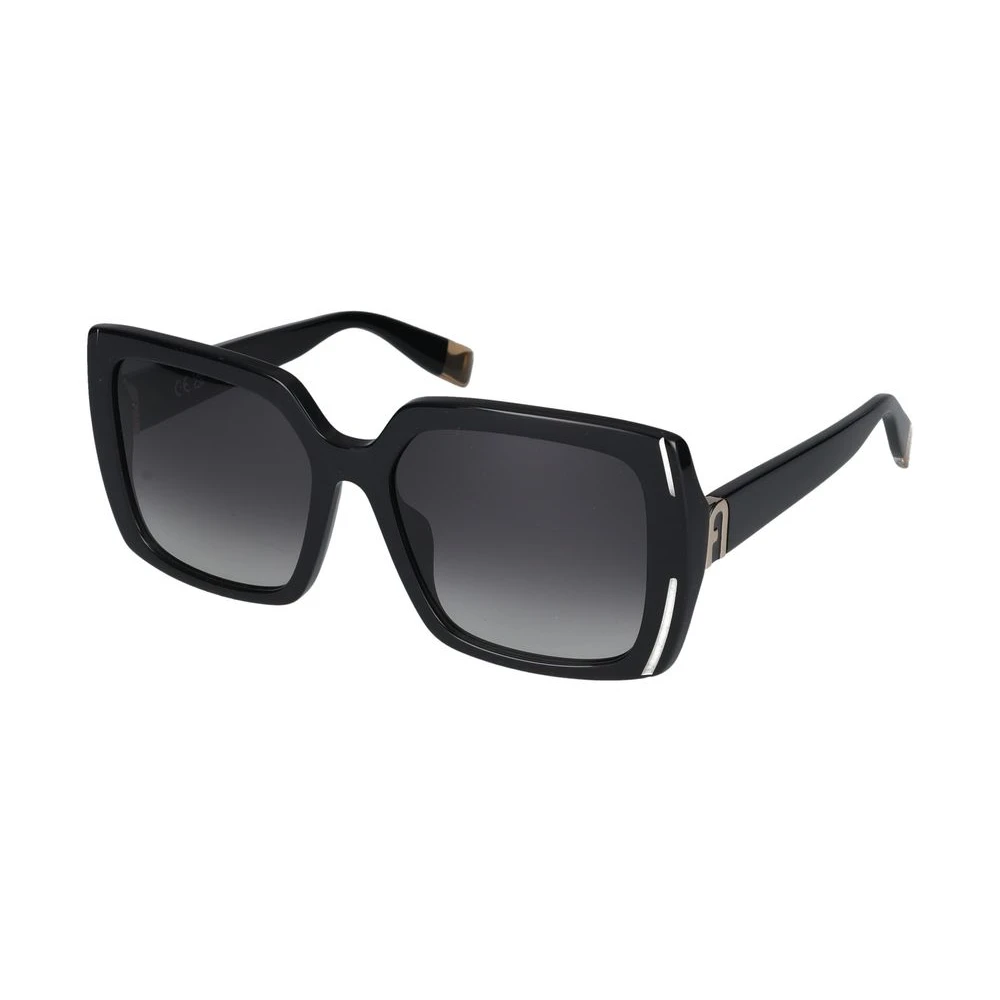 Furla Women's Black Sunglasses, 56 Mm, Glossy Sunglasses Sfu707 Style