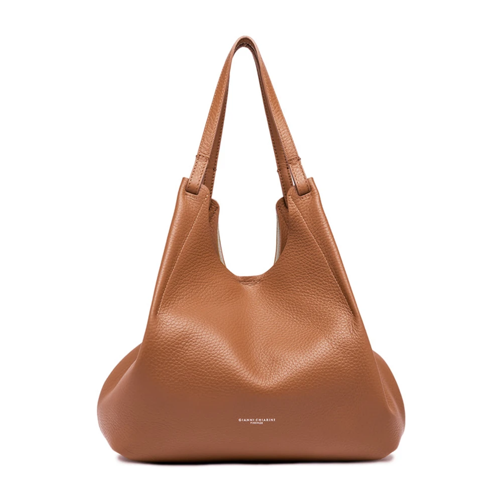Gianni Chiarini Bruine leren maxi tas met handvatten Brown Dames