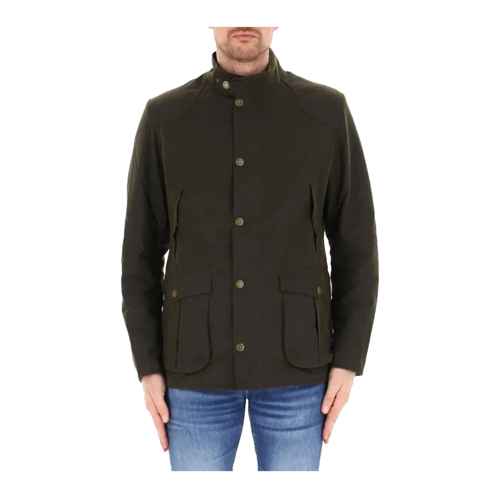 Barbour Gewaxte Katoenen Jas met Vier Zakken Green Heren