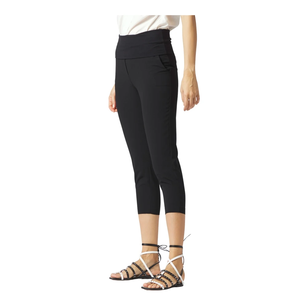 Manila Grace Effen Kleur Broek met Baschina Stijl Black Dames