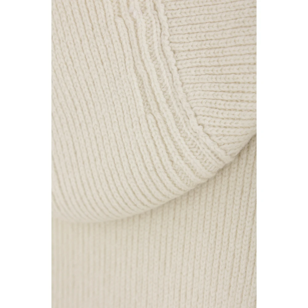 Rick Owens Hooded wollen trui met rits Beige Dames