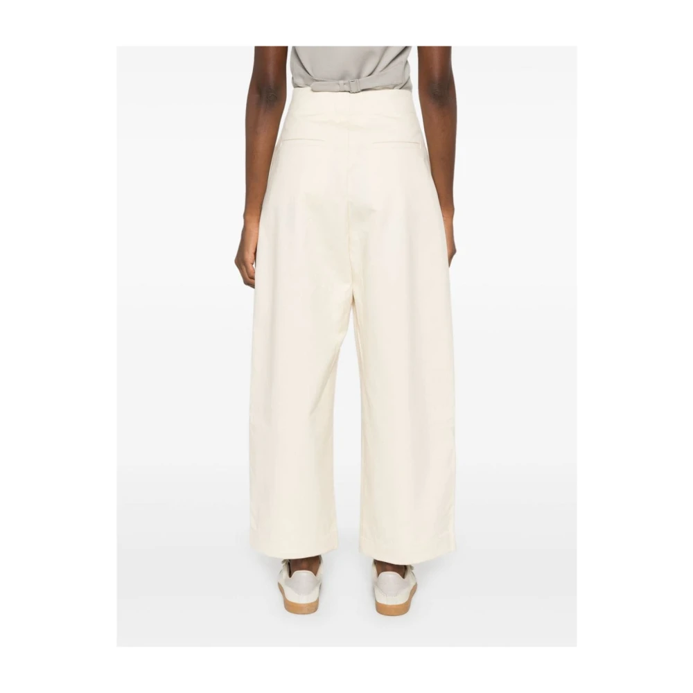 Studio Nicholson Beige Twill Weave Wide Leg Trousers Beige Dames