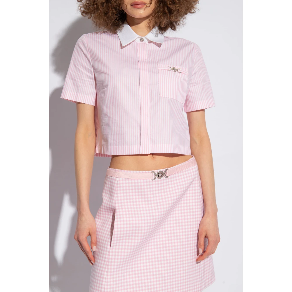 Versace Gestreept shirt Pink Dames