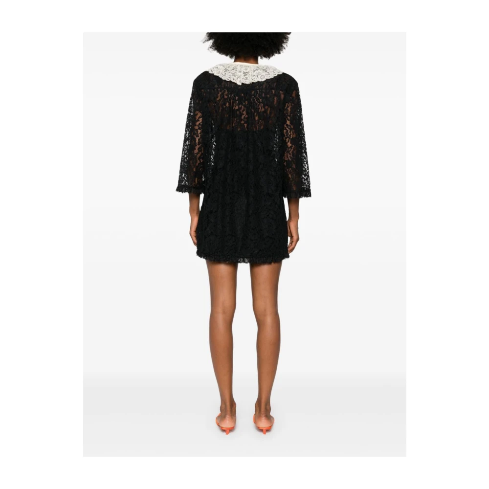 Zimmermann Kanten Mini Jurk Black Dames