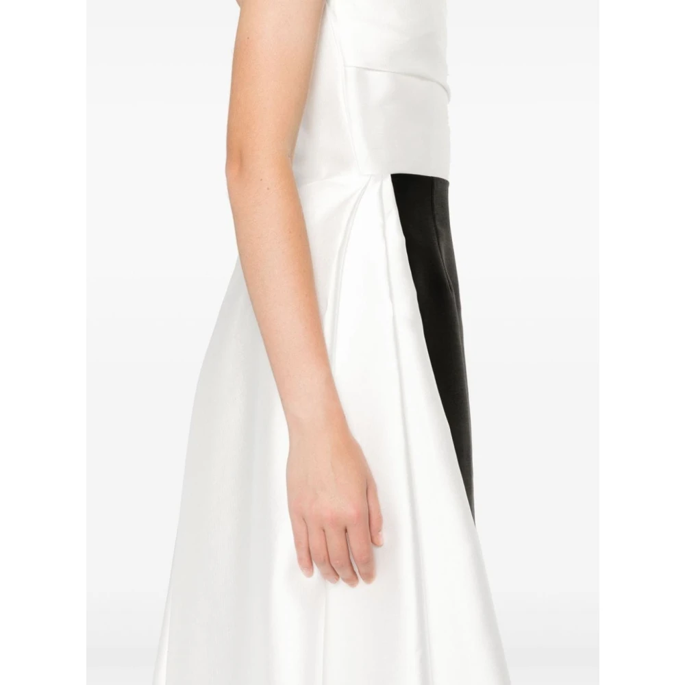 Solace London Witte Strapless Bustier Maxi Jurk Black Dames