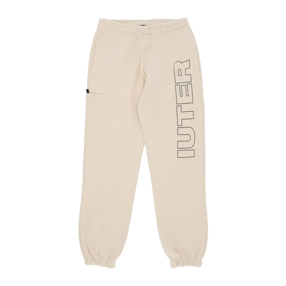 Iuter Men's Beige Fleece Tracksuit Joggers Cream - Sweatpants - Xl - Trousers