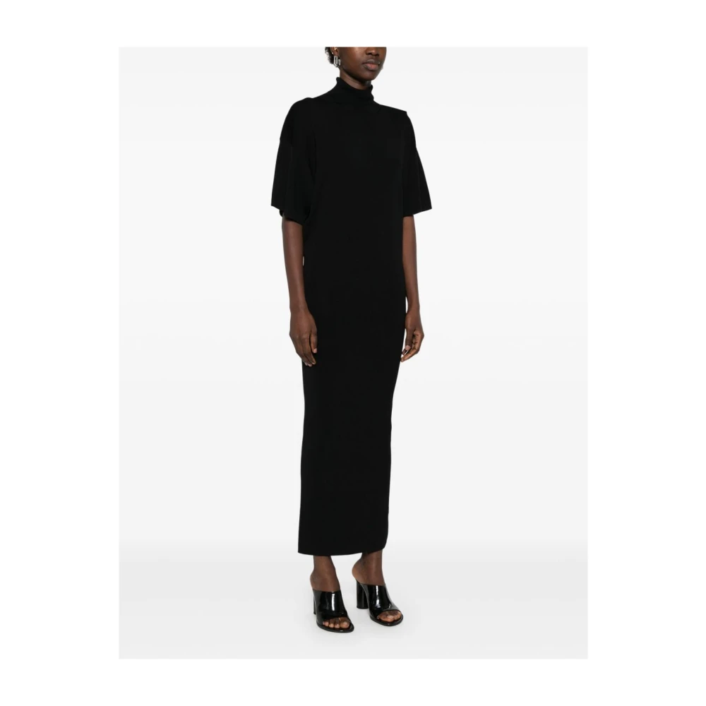 Birgitte Herskind Zwarte Korte Mouw Rolnek Jurk Black Dames