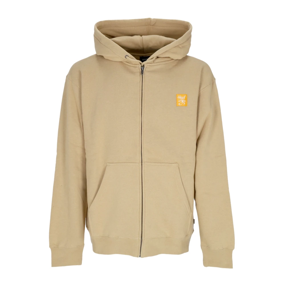 HUF Herr Full Zip Hoodie Havre Beige, Herr