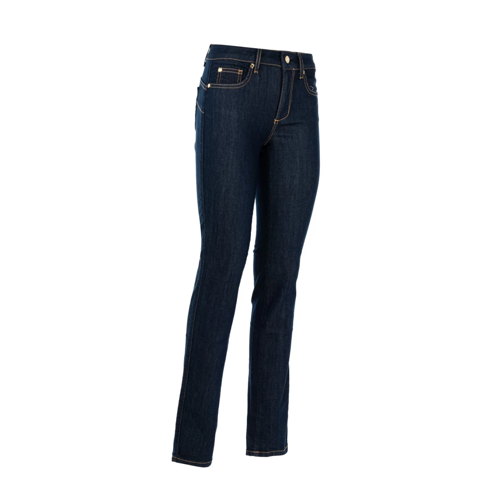 Liu Jo Hoge Taille Blauwe Denim Jeans Blue Dames