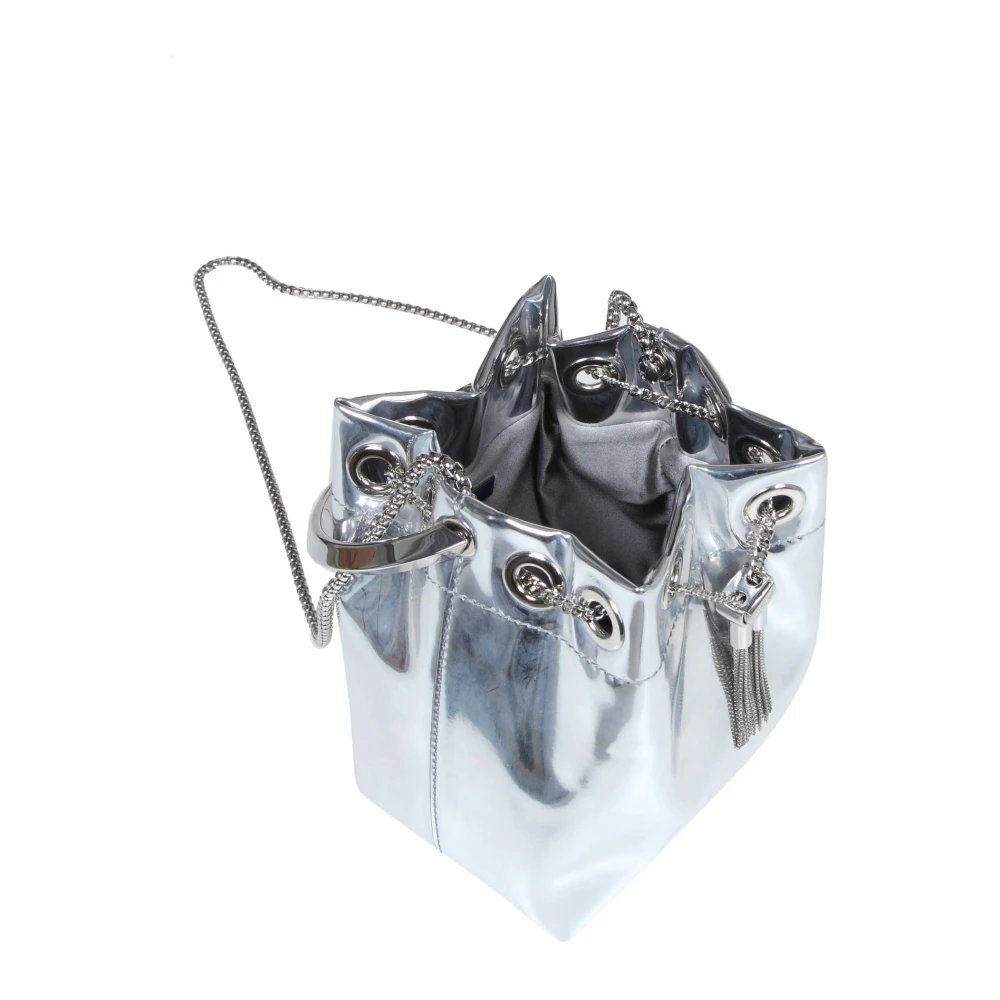 Jimmy Choo Zilver Metallic Leren Emmer Handtas Gray Dames