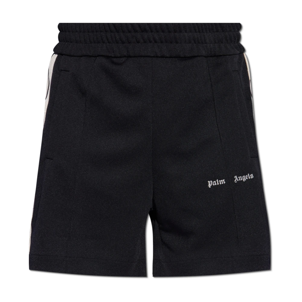 Palm Angels Shorts met geborduurd logo Black Heren