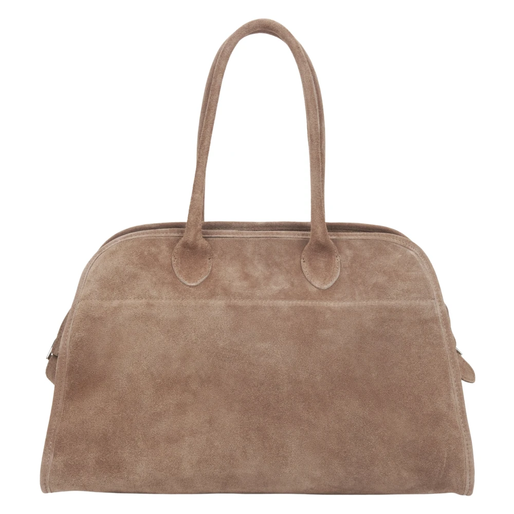 Estro Beige Satchel Handtas voor vrouwen gemaakt van Premium Italiaans Velours Beige Dames