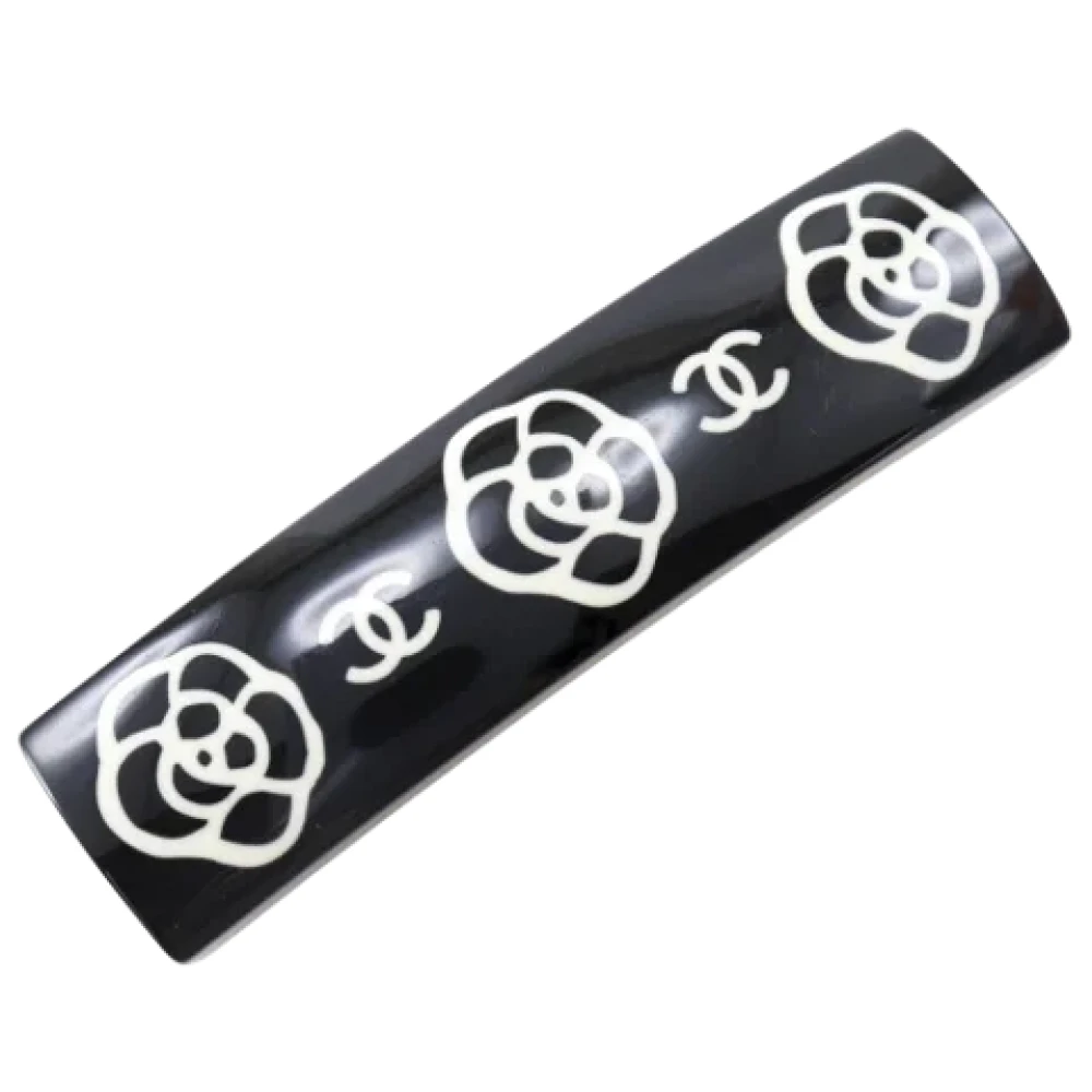 Chanel Vintage Pre-owned Plastic hair-accessories Black Dames