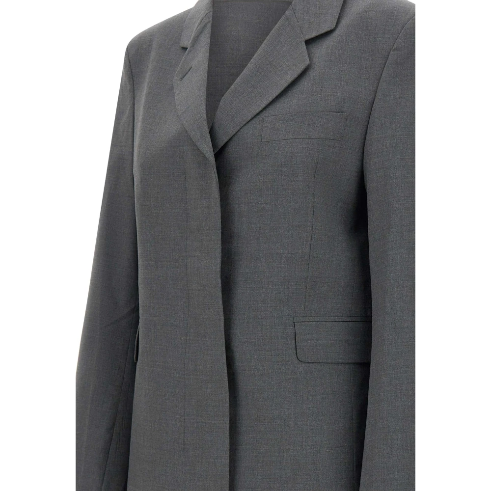 Remain Birger Christensen Grijze Wol Boxy Blazer Jas Gray Dames