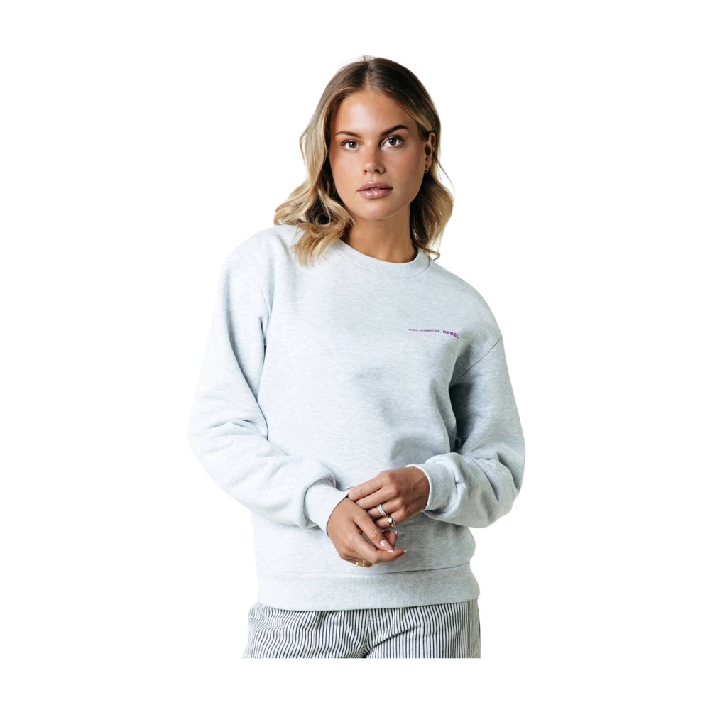 Colourful Rebel Logo Circle Relaxte Sweater Blue Dames