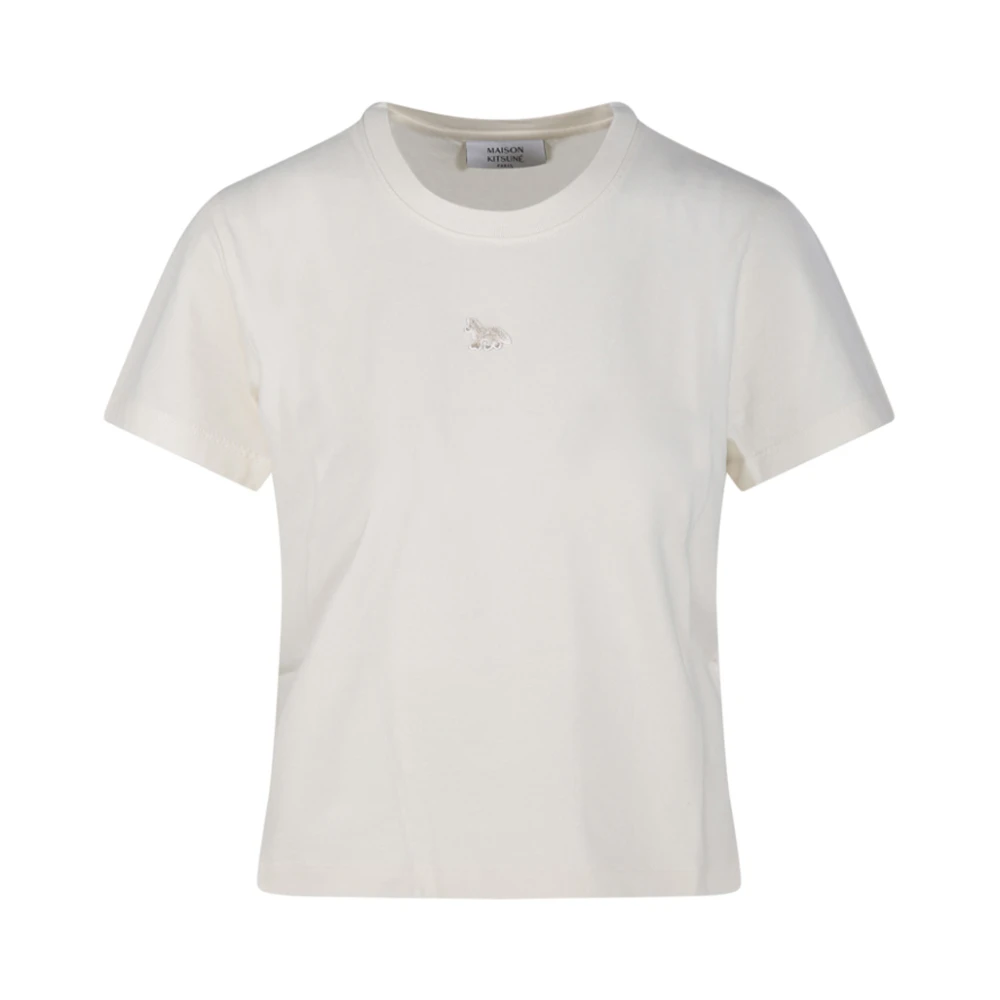 Maison Kitsuné Women's Beige Baby Fox Baby Tee-Shirt - T-Shirts - Xs - Tops