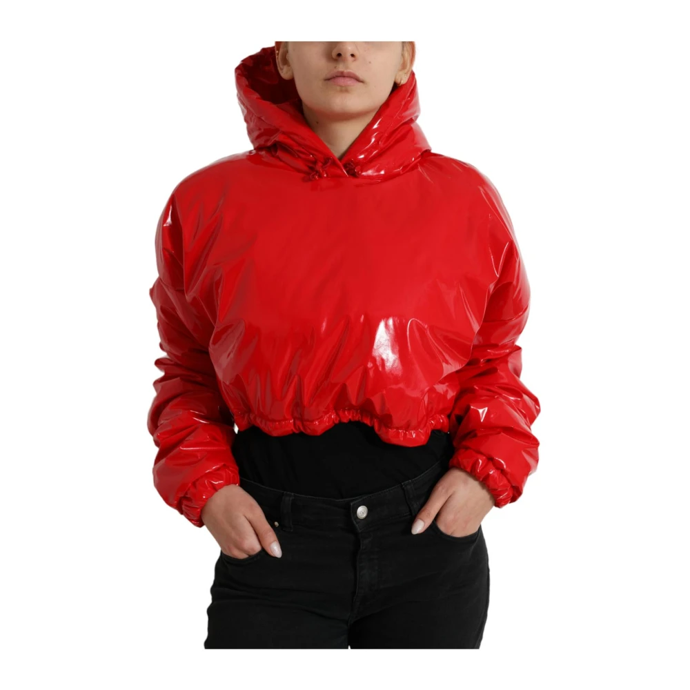 Dolce & Gabbana Women's Red Winter Jackets, S, Cropped Puffer Jacket