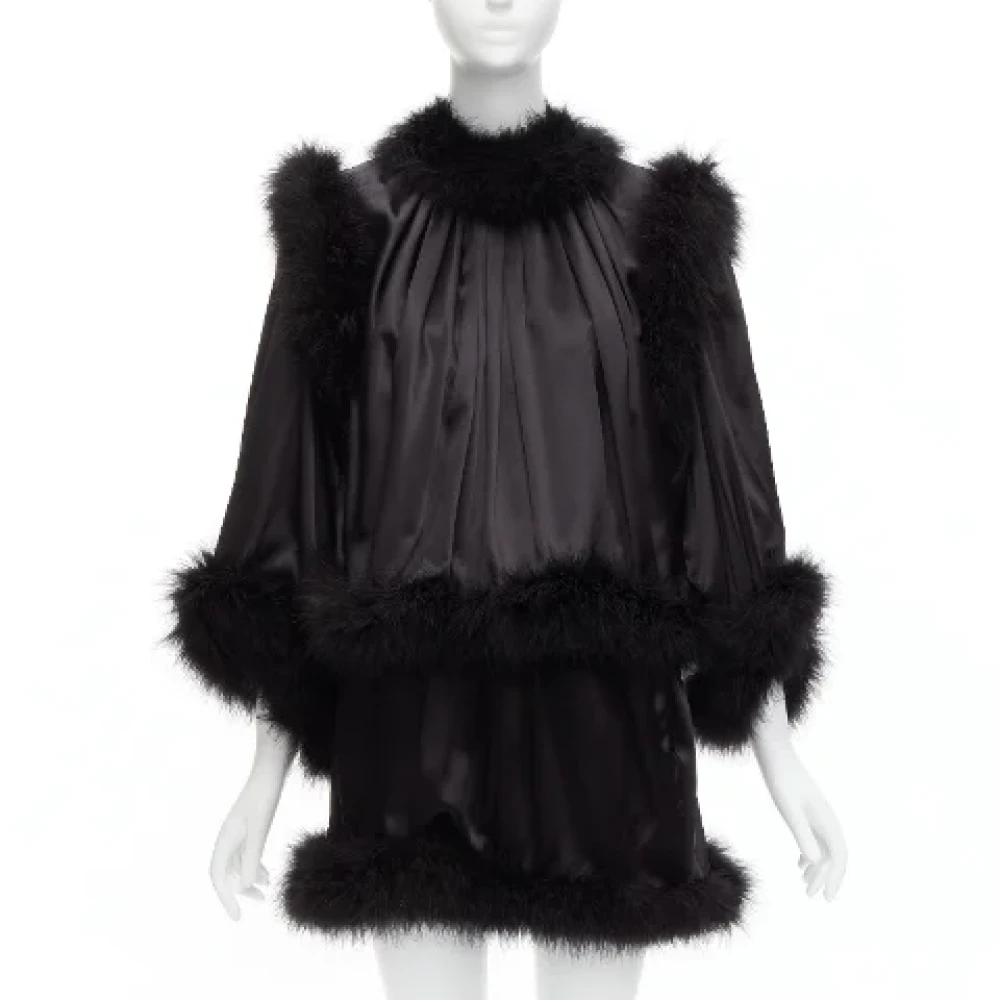 Saint Laurent Vintage Pre-owned Silk dresses Black Dames