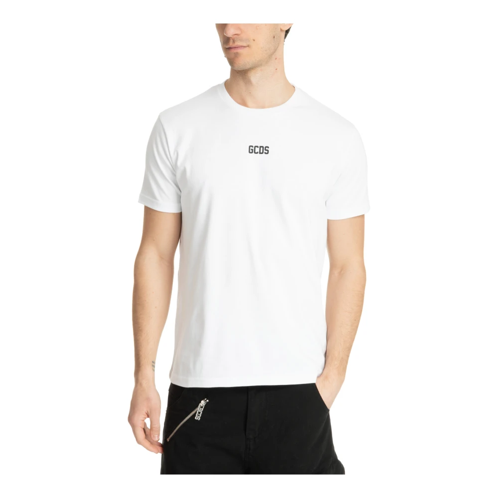Gcds Eenvoudig Logo T-shirt White Heren