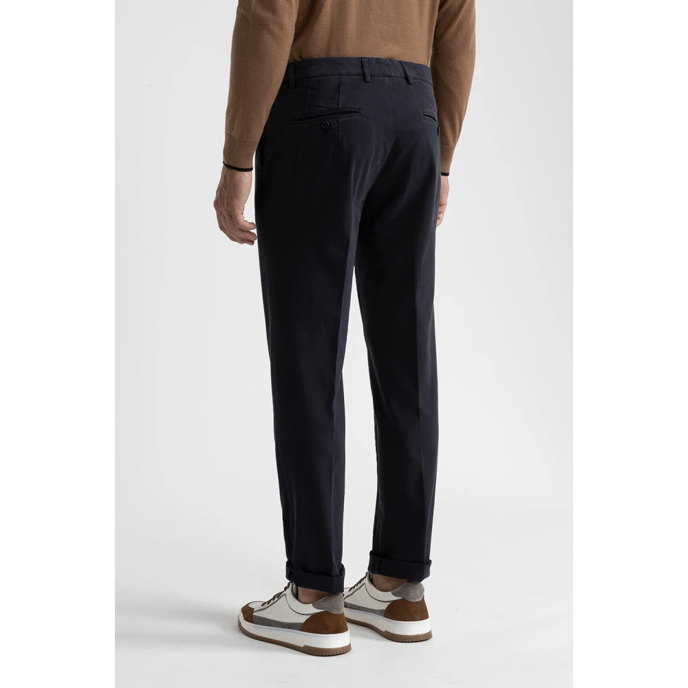 PESERICO Stretch katoenen chino's Blue Heren
