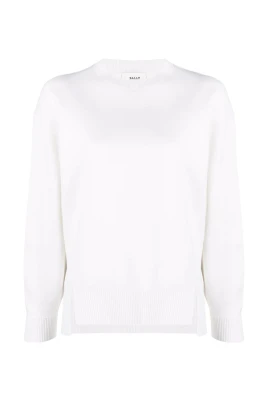 Rundhalsstickad hoodie