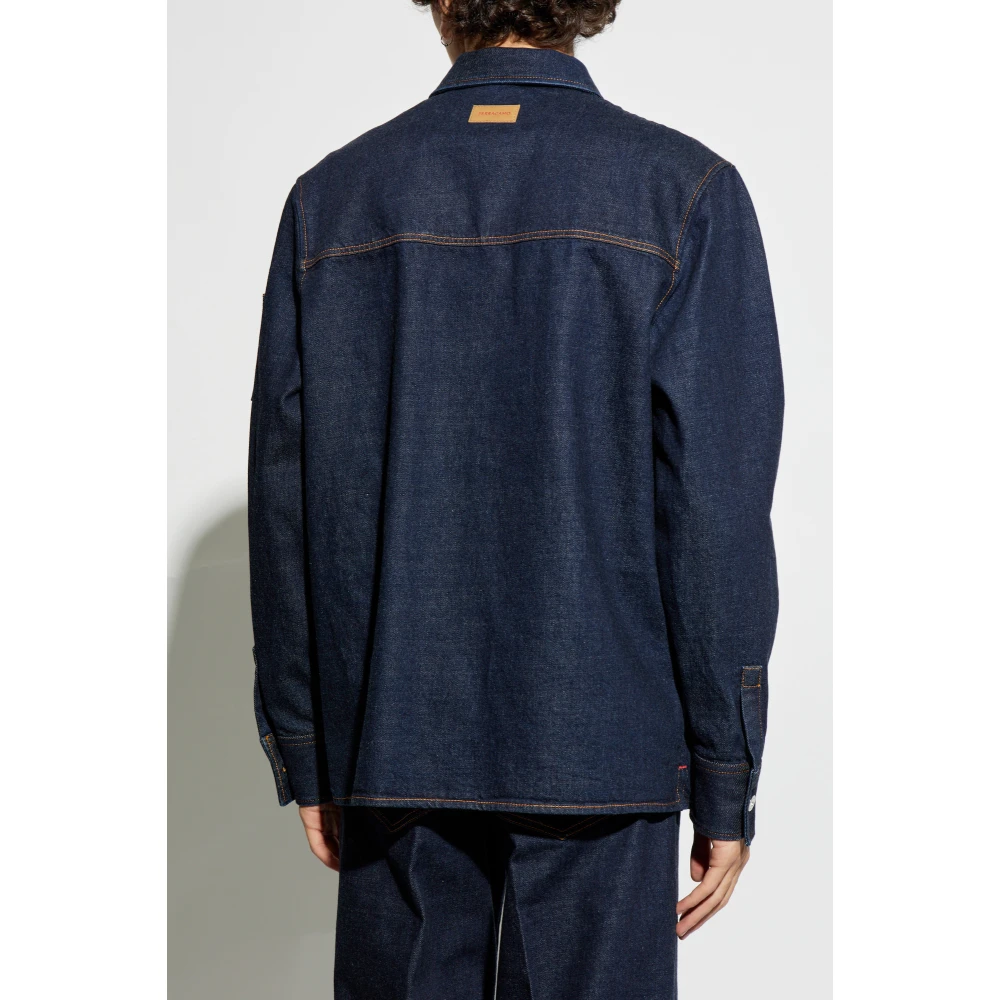 Salvatore Ferragamo Denim overhemd Blue Heren
