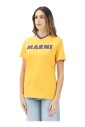 t-shirt-jaune-col-en-v-avec-logo-violet